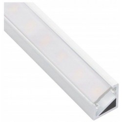 Profil aluminiowy, narożny do LED biały 2 m klosz mleczny